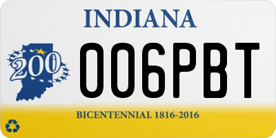 IN license plate 006PBT