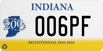 IN license plate 006PF