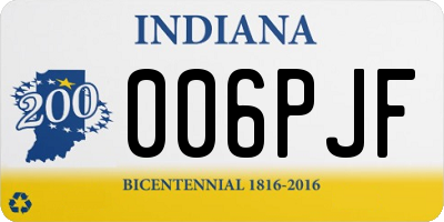 IN license plate 006PJF