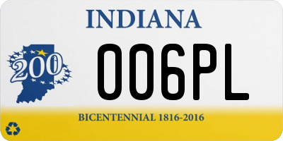 IN license plate 006PL