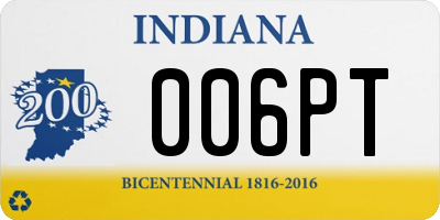 IN license plate 006PT