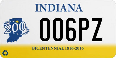 IN license plate 006PZ