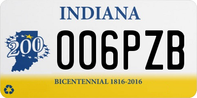 IN license plate 006PZB
