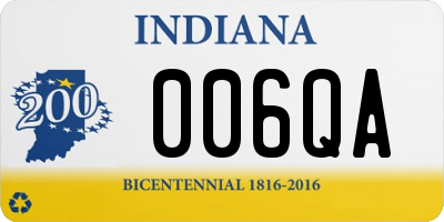 IN license plate 006QA