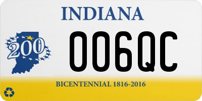 IN license plate 006QC