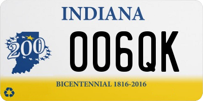 IN license plate 006QK