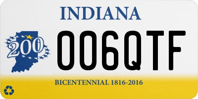IN license plate 006QTF