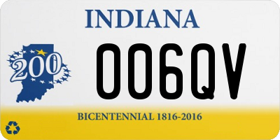 IN license plate 006QV