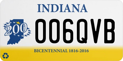 IN license plate 006QVB
