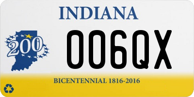 IN license plate 006QX