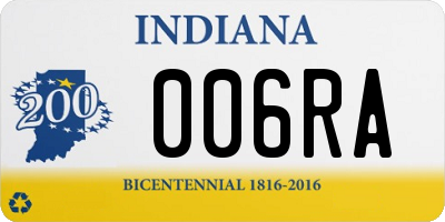 IN license plate 006RA