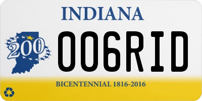 IN license plate 006RID