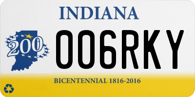 IN license plate 006RKY