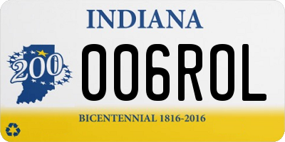 IN license plate 006ROL