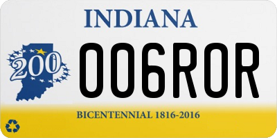 IN license plate 006ROR