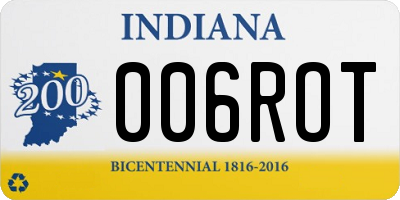 IN license plate 006ROT