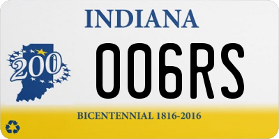 IN license plate 006RS