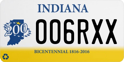 IN license plate 006RXX