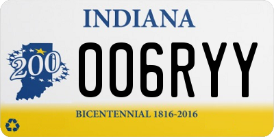 IN license plate 006RYY