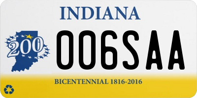 IN license plate 006SAA