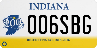 IN license plate 006SBG
