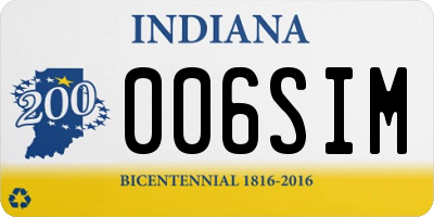 IN license plate 006SIM