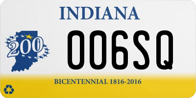 IN license plate 006SQ