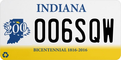 IN license plate 006SQW