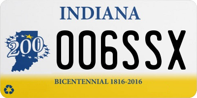 IN license plate 006SSX