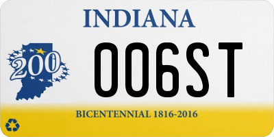 IN license plate 006ST