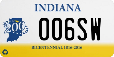 IN license plate 006SW