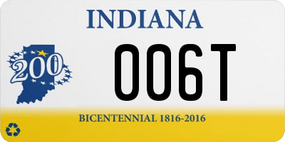 IN license plate 006T