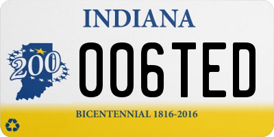 IN license plate 006TED