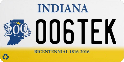 IN license plate 006TEK