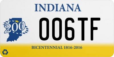 IN license plate 006TF