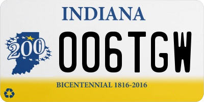 IN license plate 006TGW