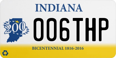 IN license plate 006THP