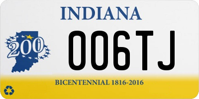 IN license plate 006TJ