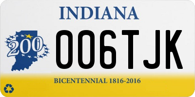 IN license plate 006TJK