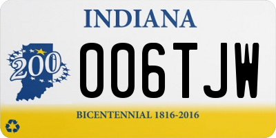 IN license plate 006TJW