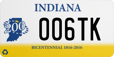 IN license plate 006TK