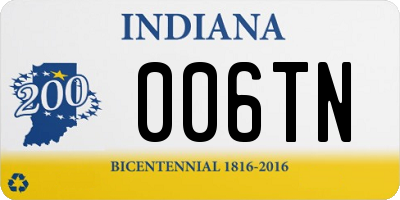 IN license plate 006TN
