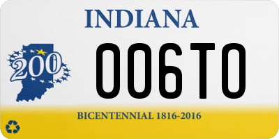 IN license plate 006TO