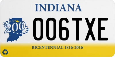 IN license plate 006TXE