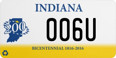 IN license plate 006U