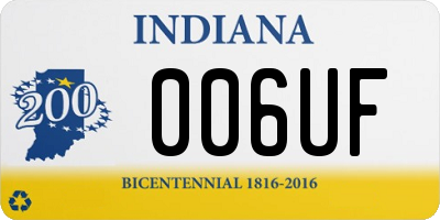 IN license plate 006UF
