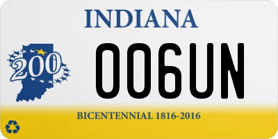 IN license plate 006UN