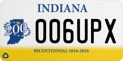 IN license plate 006UPX