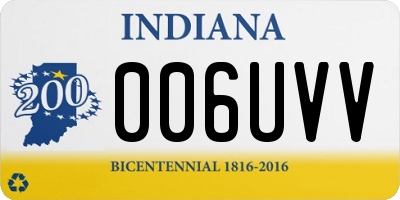 IN license plate 006UVV