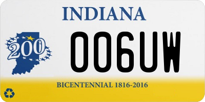 IN license plate 006UW